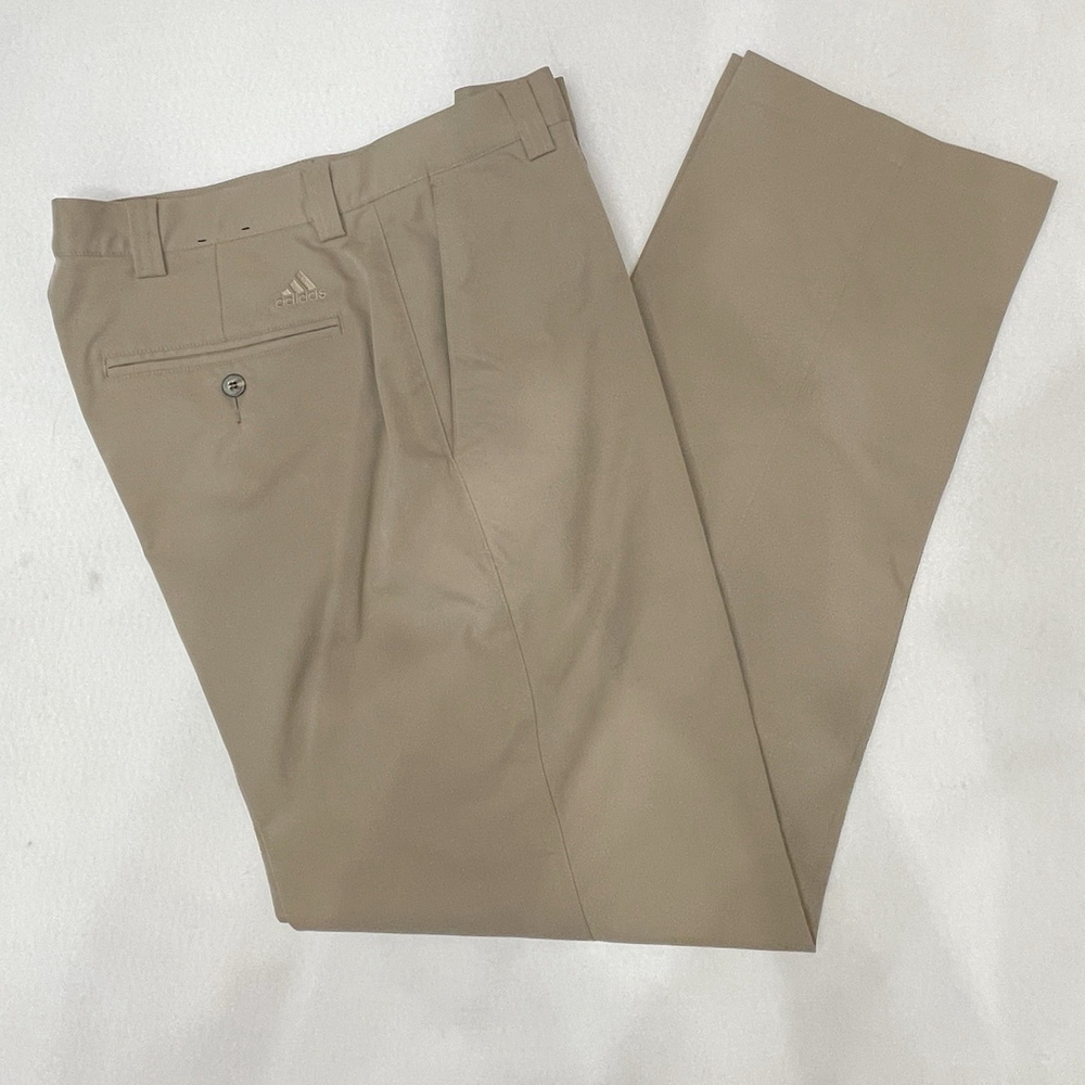 Adidas Men's Beige Lightweight Flat Front Golf Pants Size 34x32